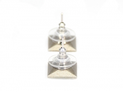  Серьги серебряного цвета с кристаллами Swarovski квадратной формы